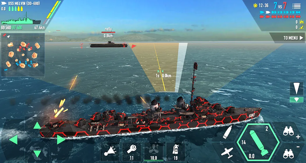Battle of Warships: Online (Баттл оф Уоршипс)  [МОД Бесконечные монеты] Screenshot 2