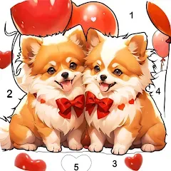 Скачать взломанную Dog Coloring, Color by number  [МОД Меню] - полная версия apk на Андроид