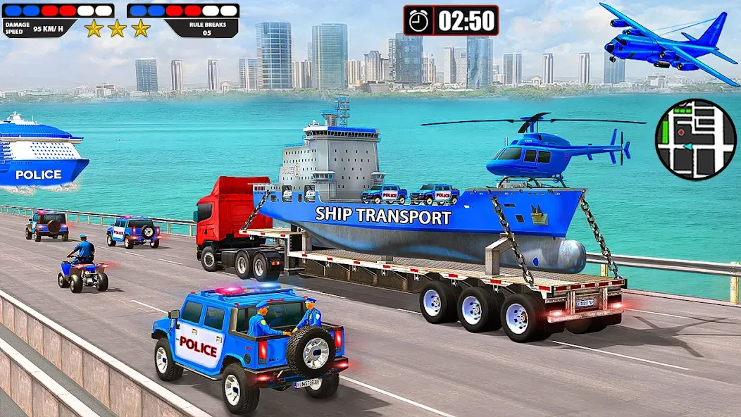 Police Car Driving: Car Games (ЮС Полис Кар Транспорт Трак)  [МОД Mega Pack] Screenshot 5