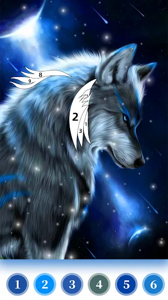 Wolf Coloring Book Color Game (Вульф Колоринг Бук Колор Гейм)  [МОД Бесконечные монеты] Screenshot 2